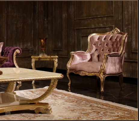 Klassische Rosa Chesterfield Sofagarnitur 3-Sitzer Couchtisch Sessel