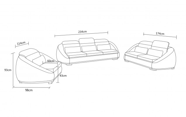 Luxus Möbel Sofagarnitur Couch Sofa Polster 3+2 Rote Sitzpolster Gruppe