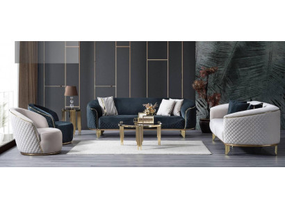Designer Sofa Set 4tlg Wohnzimmer Sofas 3 Sitz Couch Sessel Modern Design
