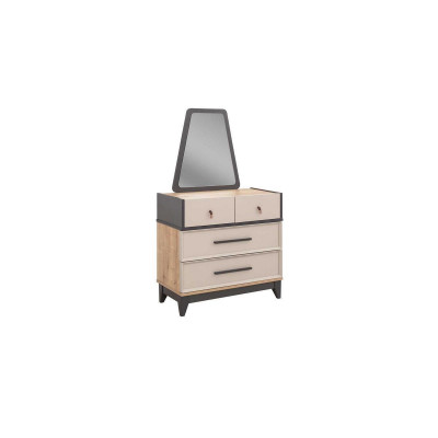 Garnitur Kinderzimmer Bett Schrank Braun Holz Set Jugenbett 5tlg Möbel