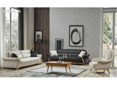 Design Sofagarnitur Polster Sofa Sessel Set Garnitur 3+3+1 3 tlg. Set