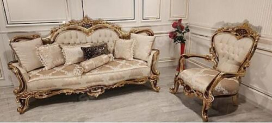 Klassische Wohnzimmer Sofa Polster Couch 3tlg. 3+1 + Couchtisch für Ihr Zuhause