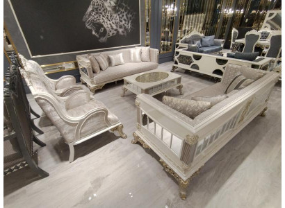 Modern Sofagarnitur Set 5 Tlg Luxus Wohnzimmer Set 3+3+1+1+Couchtisch Neu