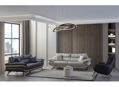 Exklusive Wohnzimmer Set Besteht aus 2x 3-Sitzer Sofas und Sessel 3tlg